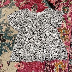 White & Black Dalmatian Print Top